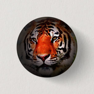 Badge Rond 2,50 Cm Travail artistique motivant au visage de tigre