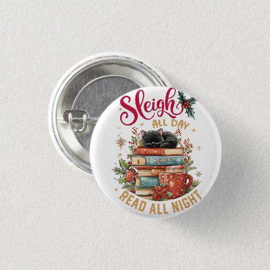 Badge Rond 2,50 Cm Travaillez au traîneau toute la journée, lisez tou (Devant & derrière)