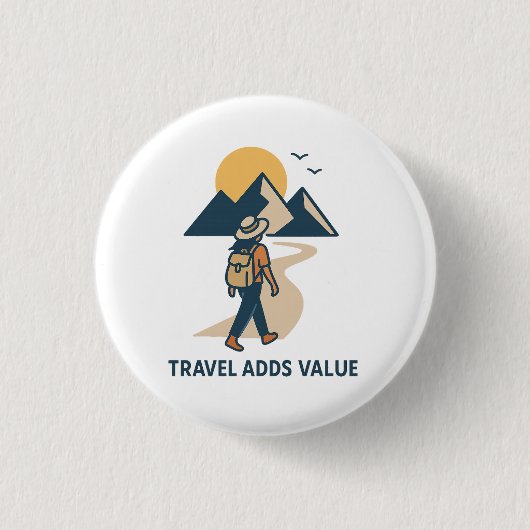 Badge Rond 2,50 Cm Travel Adds value (Devant)