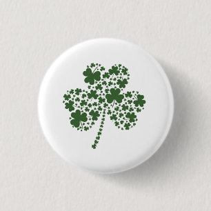 Badge Rond 2,50 Cm Trèfle irlandais de shamrock du jour de St Patric