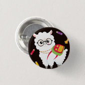 Badge Rond 2,50 Cm Très mignon l Llama avec sac à dos (Devant & derrière)