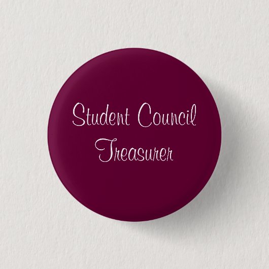 Badge Rond 2,50 Cm Trésorier du Conseil d'étudiant (Devant)