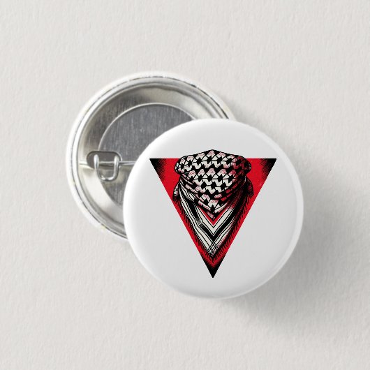 Badge Rond 2,50 Cm Triangle rouge inversé keffiyeh (Devant & derrière)