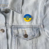 Badge Rond 2,50 Cm Trident Drapeau de l'Ukraine (En situation)