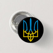 Badge Rond 2,50 Cm Trident Ukraine (Devant & derrière)