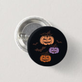Badge Rond 2,50 Cm Trio Citrouille éffrayant Halloween Jack-o’Lantern (Devant & derrière)