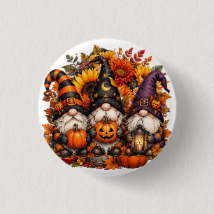 Badge Rond 2,50 Cm Trio de nains de Halloween mignons citrouilles