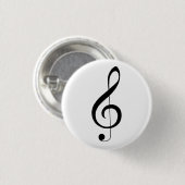 Badge Rond 2,50 Cm Triple Clef Musical Note, (Devant & derrière)