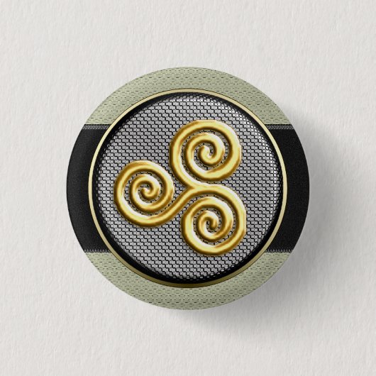Badge Rond 2,50 Cm Triskele d'or (Devant)
