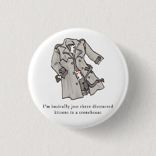 Badge Rond 2,50 Cm Trois chatons distraits dans un bouton de manteau