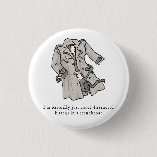 Badge Rond 2,50 Cm Trois chatons distraits dans un bouton de manteau