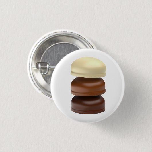 Badge Rond 2,50 Cm Trois marshmallows enrobés de chocolat (Devant & derrière)