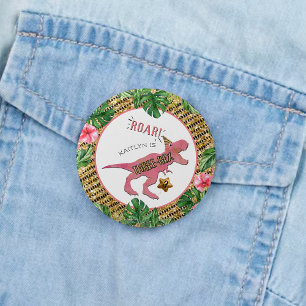 Badge Rond 2,50 Cm Trois Rex Dinosaur 3e fête d'anniversaire Favorise