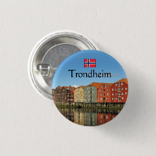 Badge Rond 2,50 Cm Trondheim Norvège Souvenir