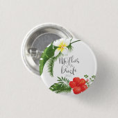 Badge Rond 2,50 Cm Tropical Floral Mother of the Bride ID475 (Devant & derrière)