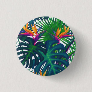 Badge Rond 2,50 Cm Tropical Greenery Jungle Leaves Paradise 