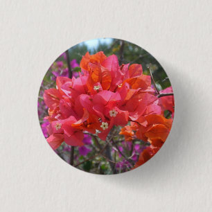 Badge Rond 2,50 Cm Tropical Pink Bougainvillea Island Floral
