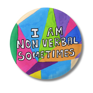Badge Rond 2,50 Cm Trouble du spectre autistique non verbal TSA autis