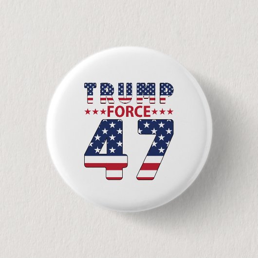 Badge Rond 2,50 Cm Trump Force 47 (Devant)