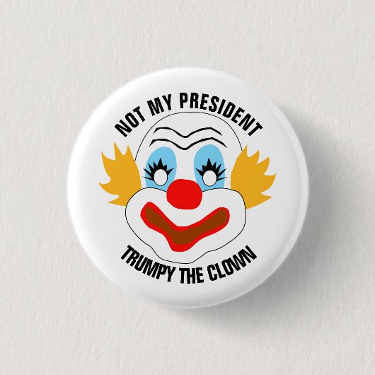 Badge Rond 2,50 Cm Trump Le Clown (Devant)