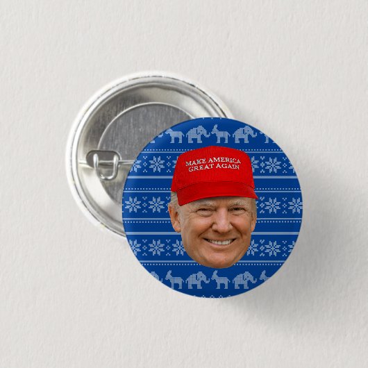 Badge Rond 2,50 Cm TRUMP MAGA Noël (Devant & derrière)