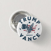 Badge Rond 2,50 Cm Trump Vance 2024 (Devant & derrière)