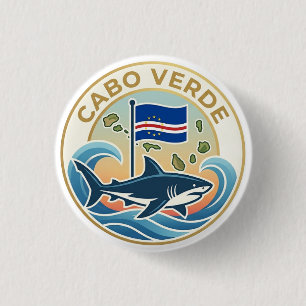 Badge Rond 2,50 Cm Tubarões Azuis - Cabo Verde