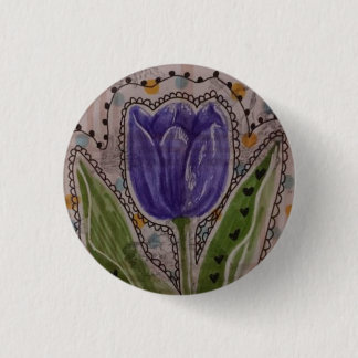 Badge Rond 2,50 Cm Tulipe Violette
