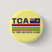 Badge Rond 2,50 Cm Turks and Caicos ISO Alpha 3 Design (Devant)