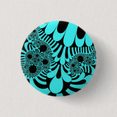 Badge Rond 2,50 Cm Turquoise et noir (Devant)