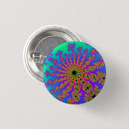 Badge Rond 2,50 Cm Turquoise et rose (Devant & derrière)