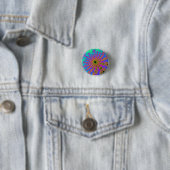 Badge Rond 2,50 Cm Turquoise et rose (En situation)