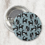 Badge Rond 2,50 Cm Tuxedo Black and White Cats<br><div class="desc">Cute black and white tuxedo cats going about their business. A fun pattern on a mid blue background.</div>