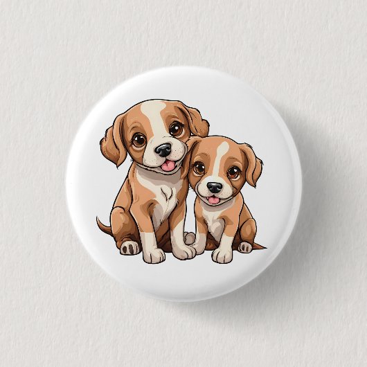 Badge Rond 2,50 Cm TWO PUPPIES button (Devant)