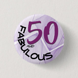 Badge Rond 2,50 Cm Type pourpre et noir cinquantième anniversaire de