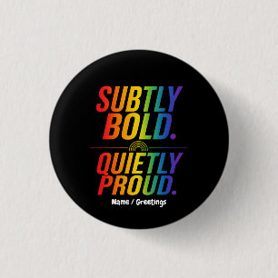 Badge Rond 2,50 Cm Typographie arc-en-ciel subtilement audacieuse et