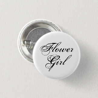 Badge Rond 2,50 Cm Typographie Fleur Noir et Blanc