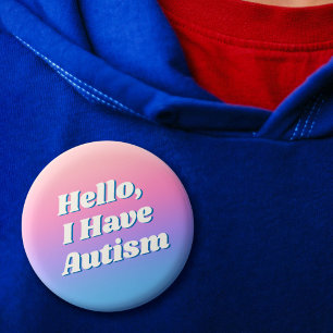 Badge Rond 2,50 Cm Typographie minimale rose et bleue pour filles, Bo