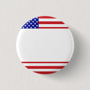 Badge Rond 2,50 Cm U.S. Drapeau - écrivez votre propre texte