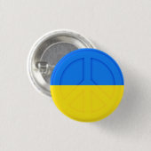 Badge Rond 2,50 Cm Ukraine - Peace - Ukrainian Flag - Freedom Support (Devant & derrière)