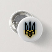 Badge Rond 2,50 Cm Ukraine Tryzub Pin (Devant & derrière)