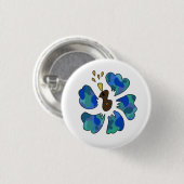 Badge Rond 2,50 Cm Ukulele hibiscus (Devant & derrière)