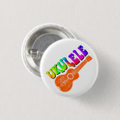 Badge Rond 2,50 Cm Ukulele Tie Dye Texte Super Art (Devant & derrière)