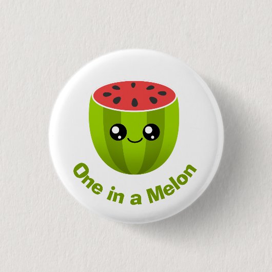 Badge Rond 2,50 Cm Un à Melon (Devant)