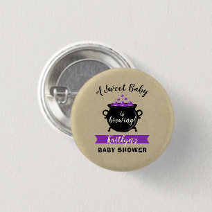Badge Rond 2,50 Cm Un Bébé Doux Brasse Le Baby shower D'Halloween