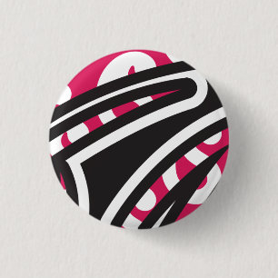 Badge Rond 2,50 Cm Un design cachemire décoratif avec rouge vif et ép