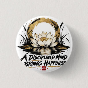 Badge Rond 2,50 Cm Un esprit discipliné apporte le bonheur Bouton Lot