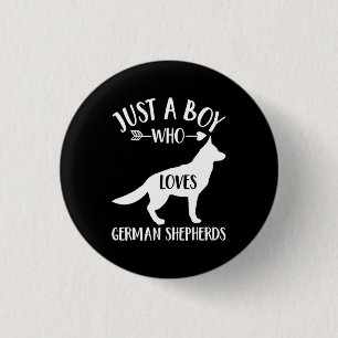 Badge Rond 2,50 Cm Un garçon qui aime le berger allemand