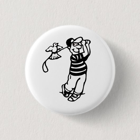 Badge Rond 2,50 Cm Un golfeur en b-w (Devant)