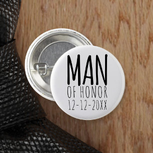 Badge Rond 2,50 Cm Un homme d'honneur Mariage bouton de la broche